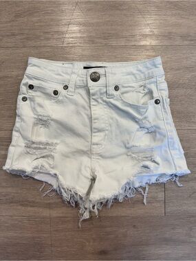 Girls' White Distressed Denim Cutoff Shorts
